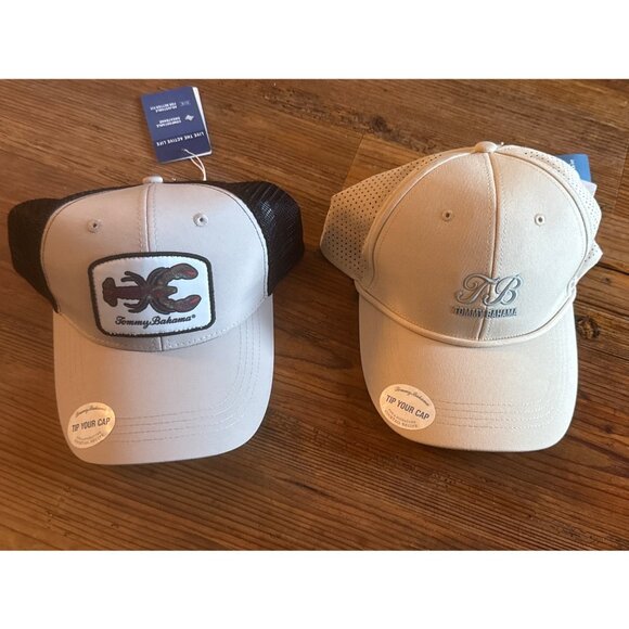 Tommy Bahama Other - Tommy Bahama Adjustable Trucker Hats W/ Lobster Patch & Logo Lot 2 New with Tag